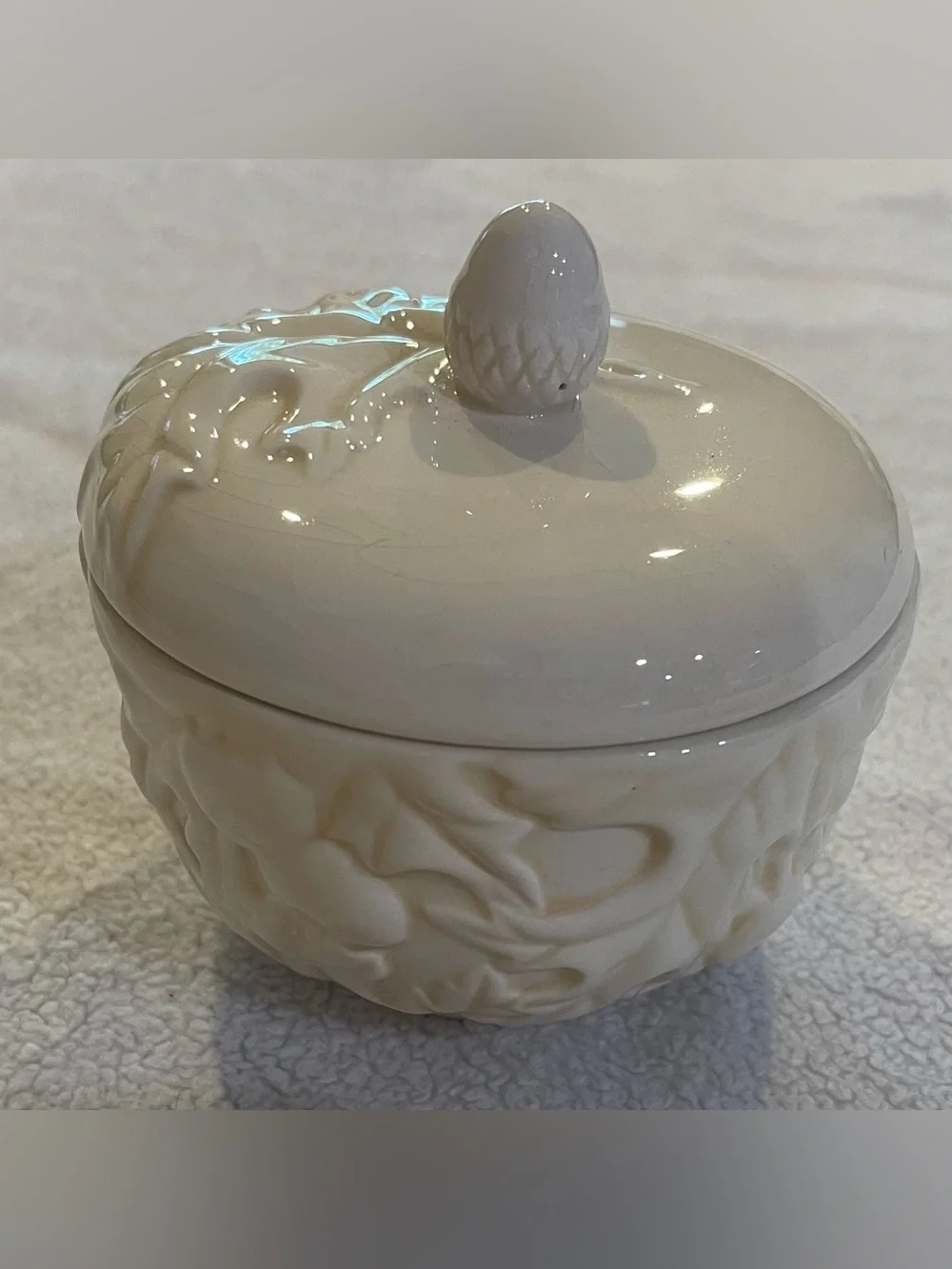 Hallmark Ceramic Acorn Lidded Candle Holder Fall Cottagecore Decor